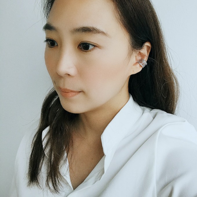鋯石寬版耳骨夾(兩色)