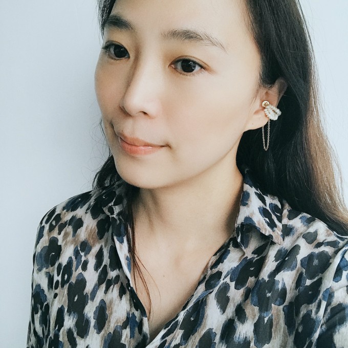 淡水珍珠細鍊磁鐵釦耳骨夾